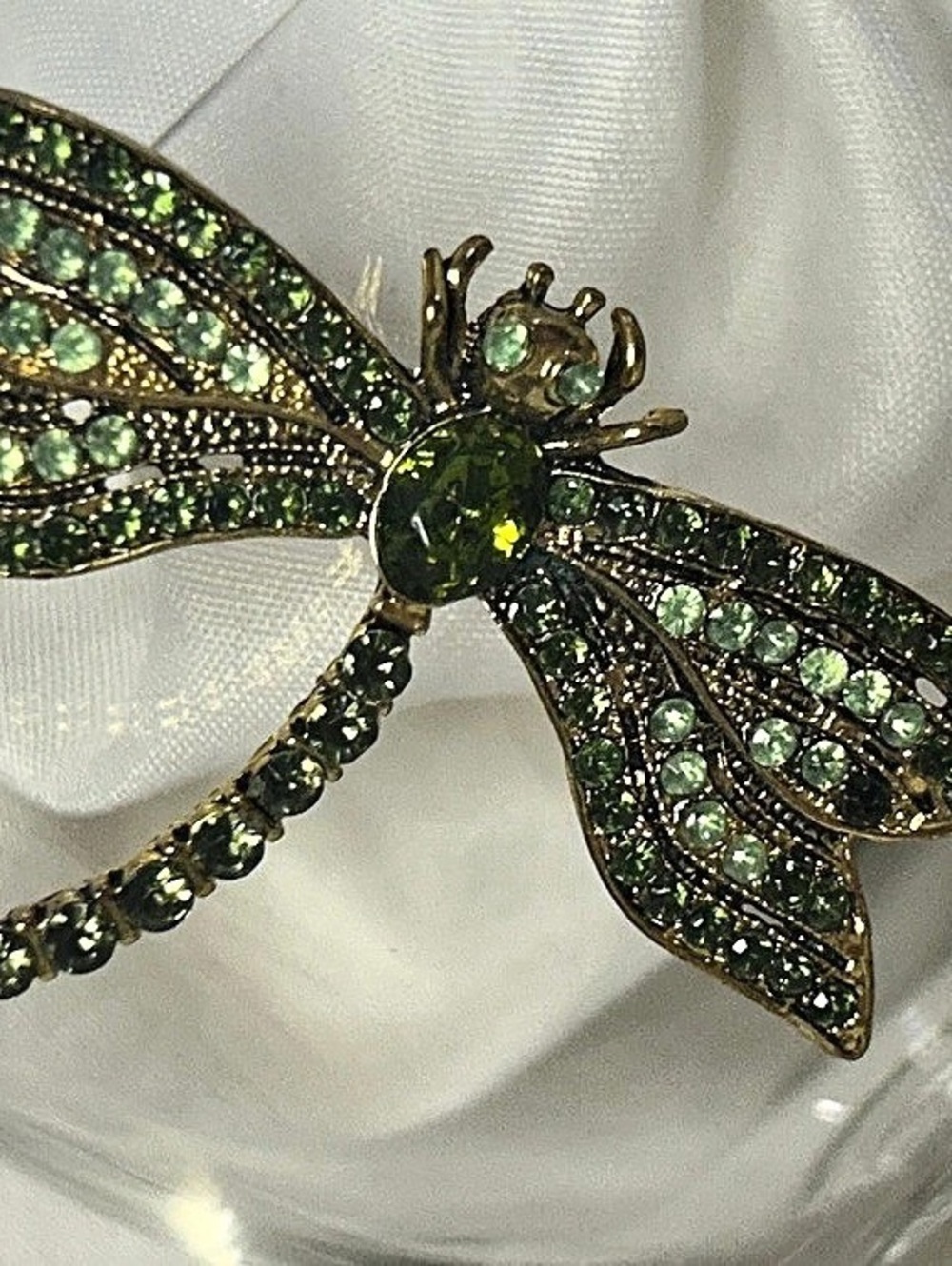 Green Dragonfly Brooch Like New
